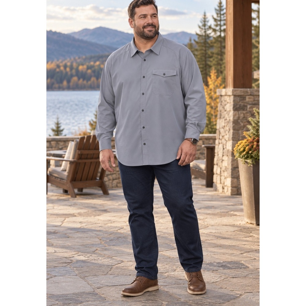 Under Armour Men's 3XL Gray Loose Fit Long Sleeve Outdoor Button Up Shirt
